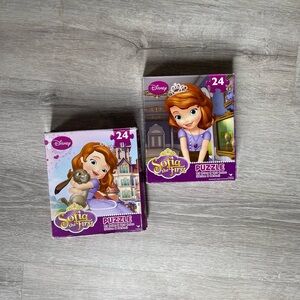 Disney Sofia the First Purple 24-Piece Puzzle Set - 2 Boxes